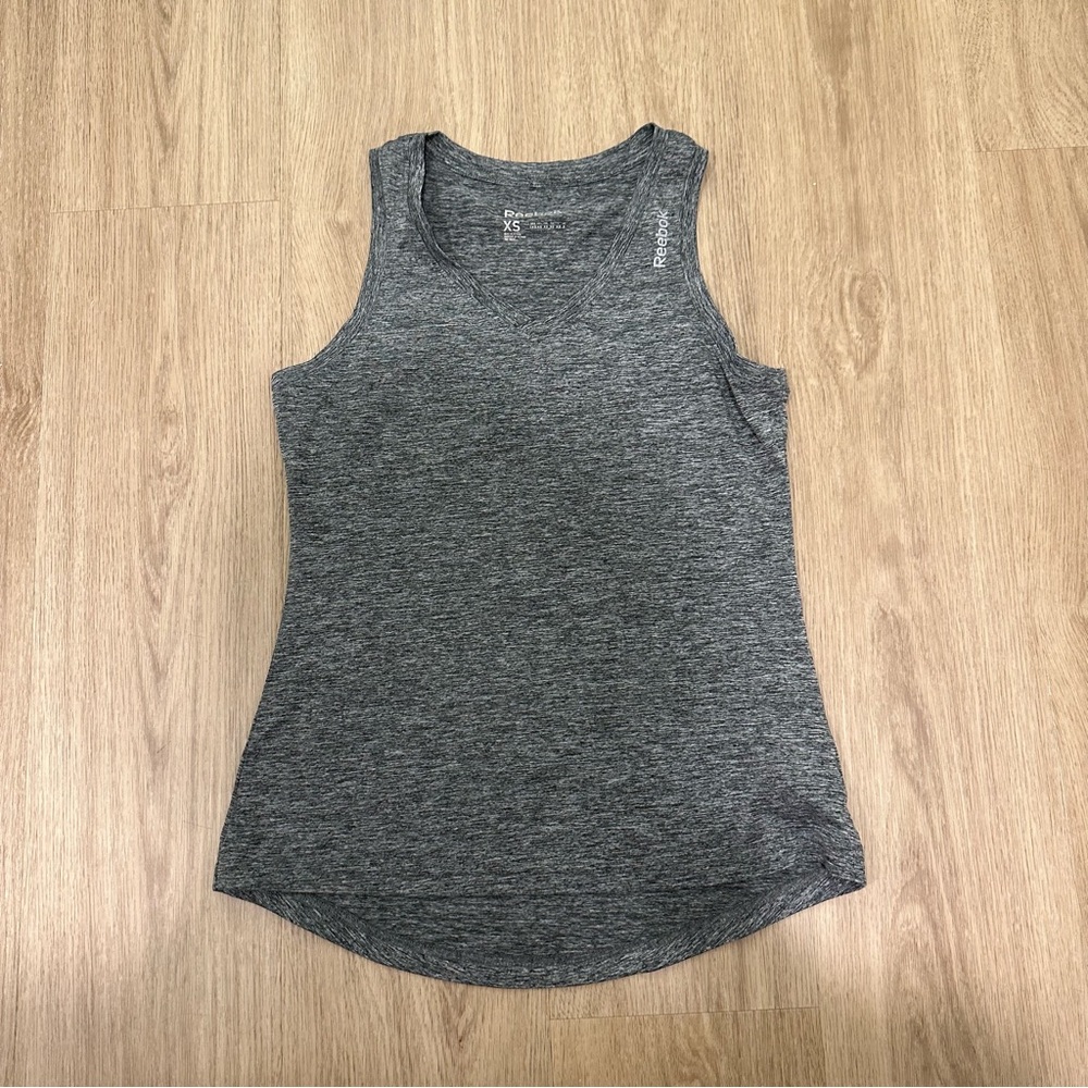 Reebok Heathered Gray V Neck Jersey Tank
